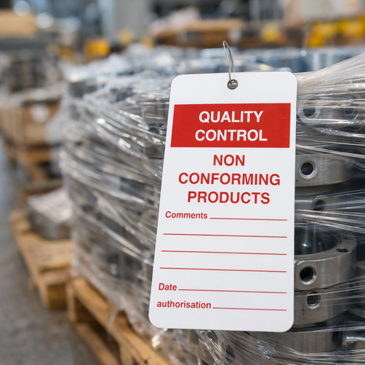Non-Conforming Product Tags – 80mm x 150mm – Matt PVC – Industrial Use