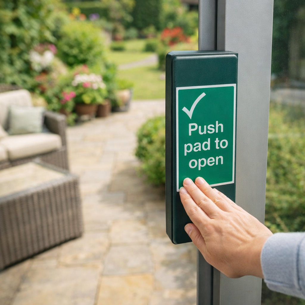 Push Pad to Open – Tick Signs – Indoor/Outdoor Use