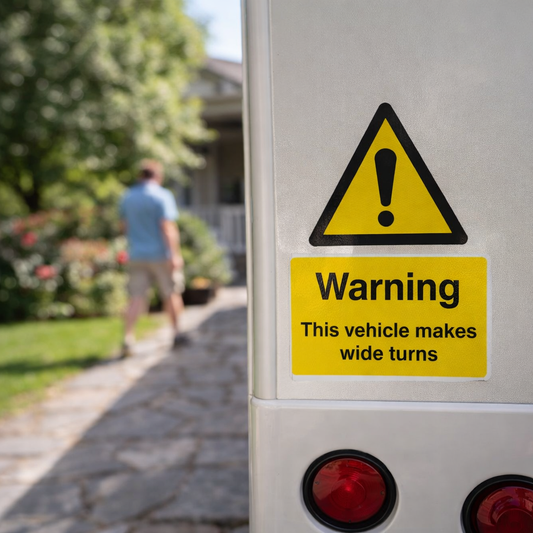 Vehicle Safety Sign – 150mm x 200mm – Self Adhesive Vinyl – Indoor/Outdoor Use
