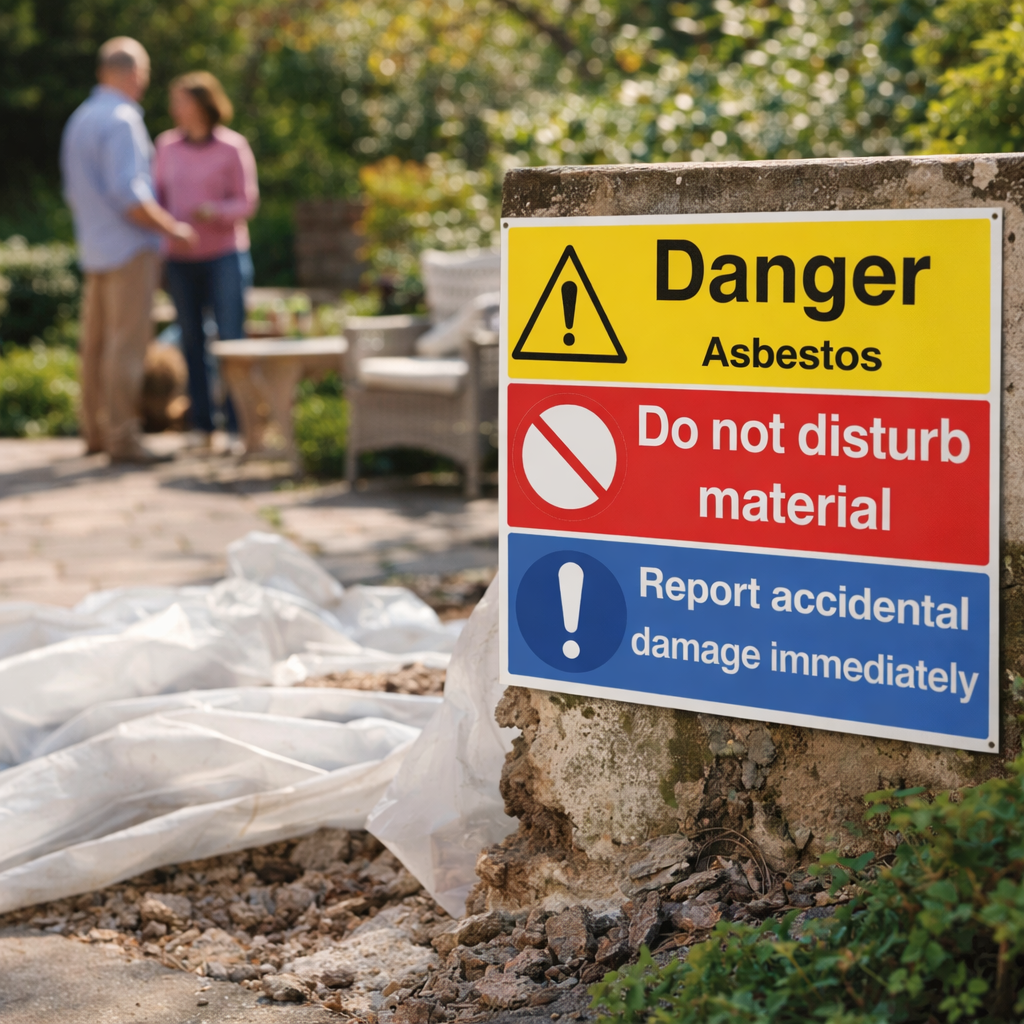 Danger Asbestos Sign – 1mm Rigid Plastic & Vinyl – Indoor/Outdoor Use