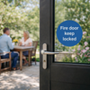 Fire Door Keep Locked Sign – 1mm Rigid Plastic – Indoor/Outdoor Use