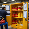 Flammable Storage Cabinet Bundle – 6ft Yellow – Includes Accessories – Industrial Use