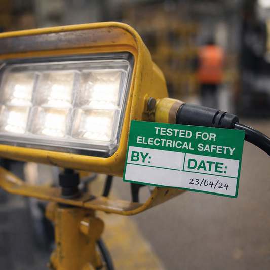 Electric Safety Control Labels – 50mm x 20mm – Self Adhesive Vinyl – Indoor Use
