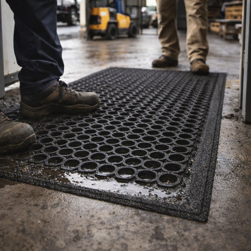 Non-Slip Nitrile Safety Mats – 0.9m x 1.5m – Carbide Gritted – Industrial Use