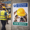 Safety Helmets Must Be Worn Poster – 420mm x 594mm – Synthetic Paper – Site Safety