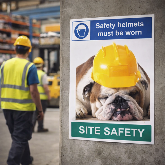 Safety Helmets Must Be Worn Poster – 420mm x 594mm – Synthetic Paper – Site Safety