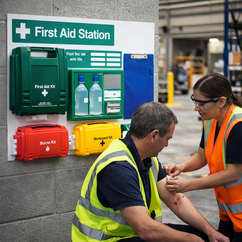First Aid Station – 935 x 680mm – Durable Plastic – Commercial Use