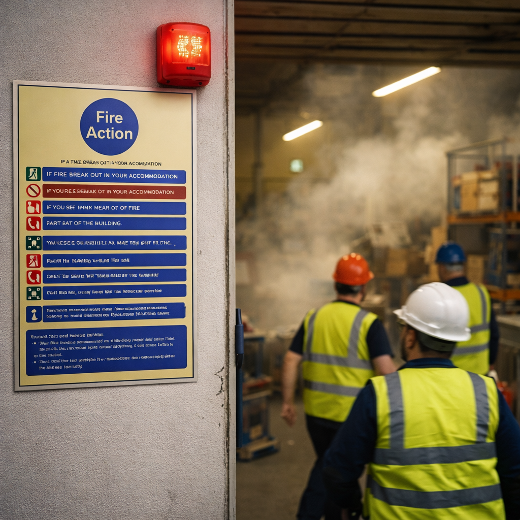 Fire Action Notice Sign – Communal Fire Alarm – Indoor Use