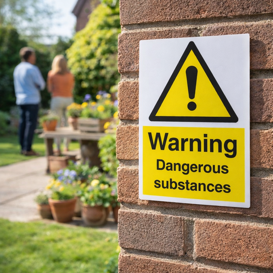 Safety Sign – Warning Dangerous Substances – 1mm Rigid Plastic & Vinyl – Indoor/Outdoor