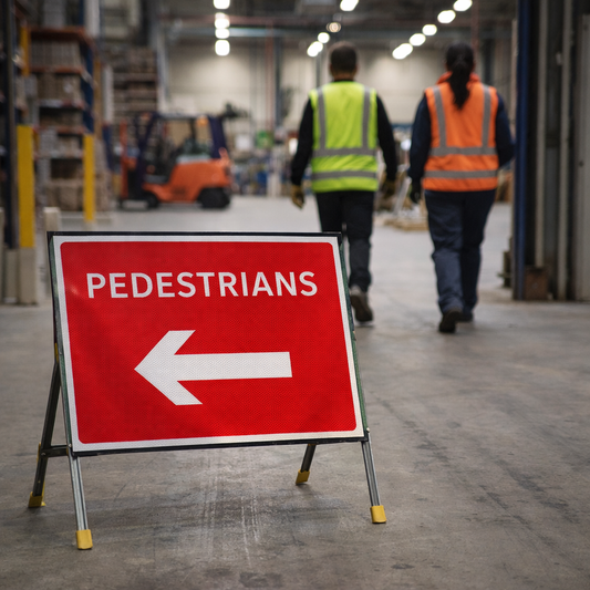 Fold-Up Road Sign – 600mm x 450mm – Reflective PVC – Work-Zone Use