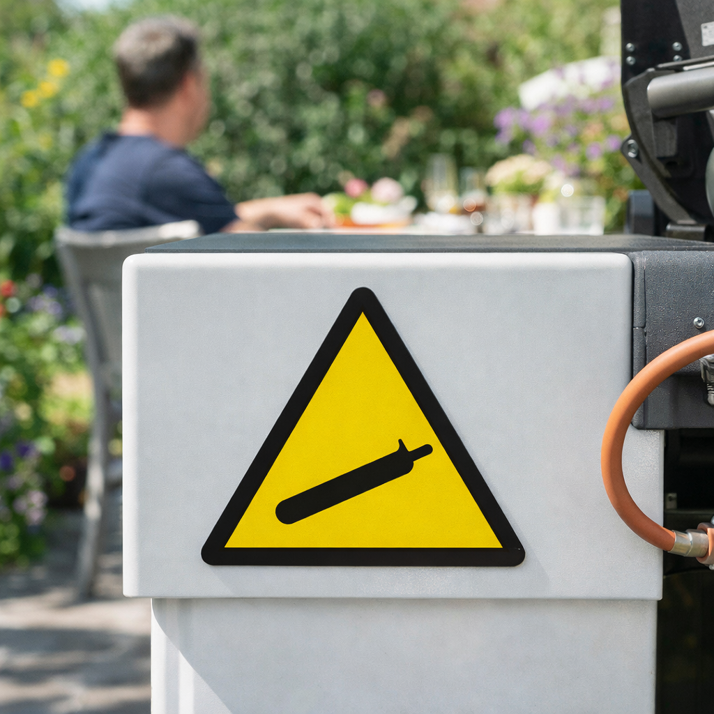 Compressed Gas Symbol Warning Signs – 1mm Rigid Plastic – Indoor/Outdoor