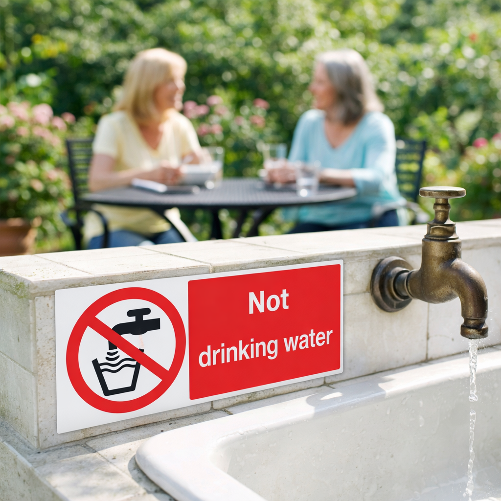 Not Drinking Water Safety Signs – 1mm Rigid Plastic – Indoor/Outdoor Use