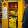 Flammable Storage Cabinet Bundle – Yellow – Includes Spill Kit – Industrial Use