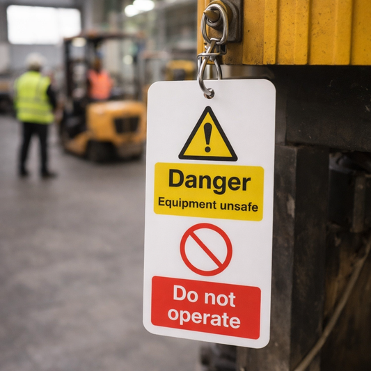 Double Sided Safety Tags – 80mm x 150mm – Matt PVC – Industrial