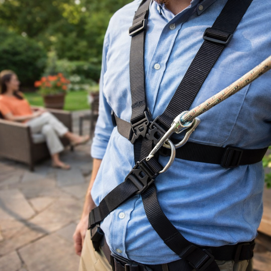Quick Release 4 Point Linesman Harness – Adjustable Nylon – Industrial Use
