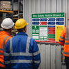 Extra-Compact Site Safety Notice Board – 1000mm x 1230mm – Rigid Correx Plastic – Industrial