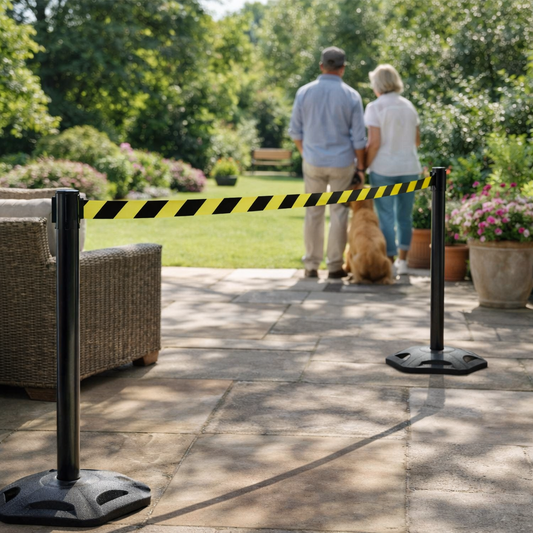 Retractable Safety Barrier – 4.9m Length – Outdoor Use