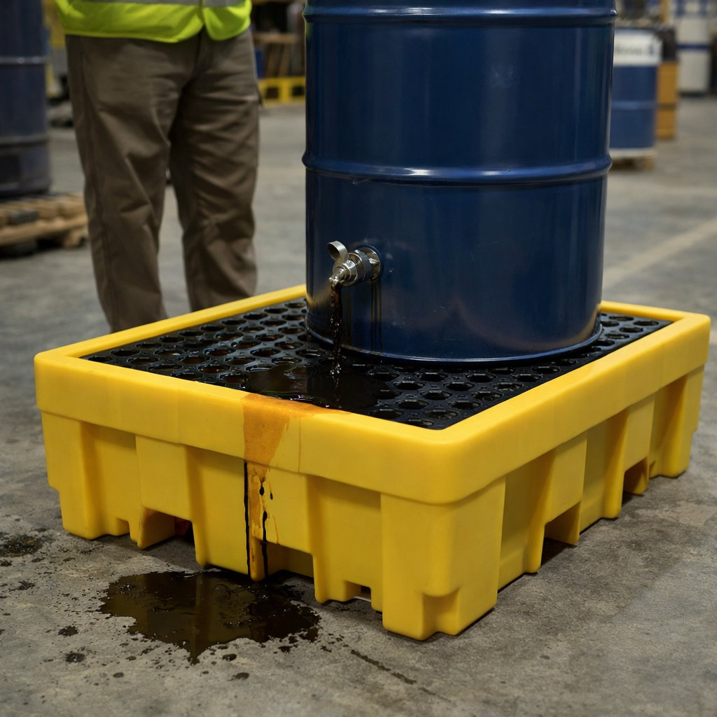 Spill Containment Pallet – 1 Drum – Polyethylene – Industrial Use