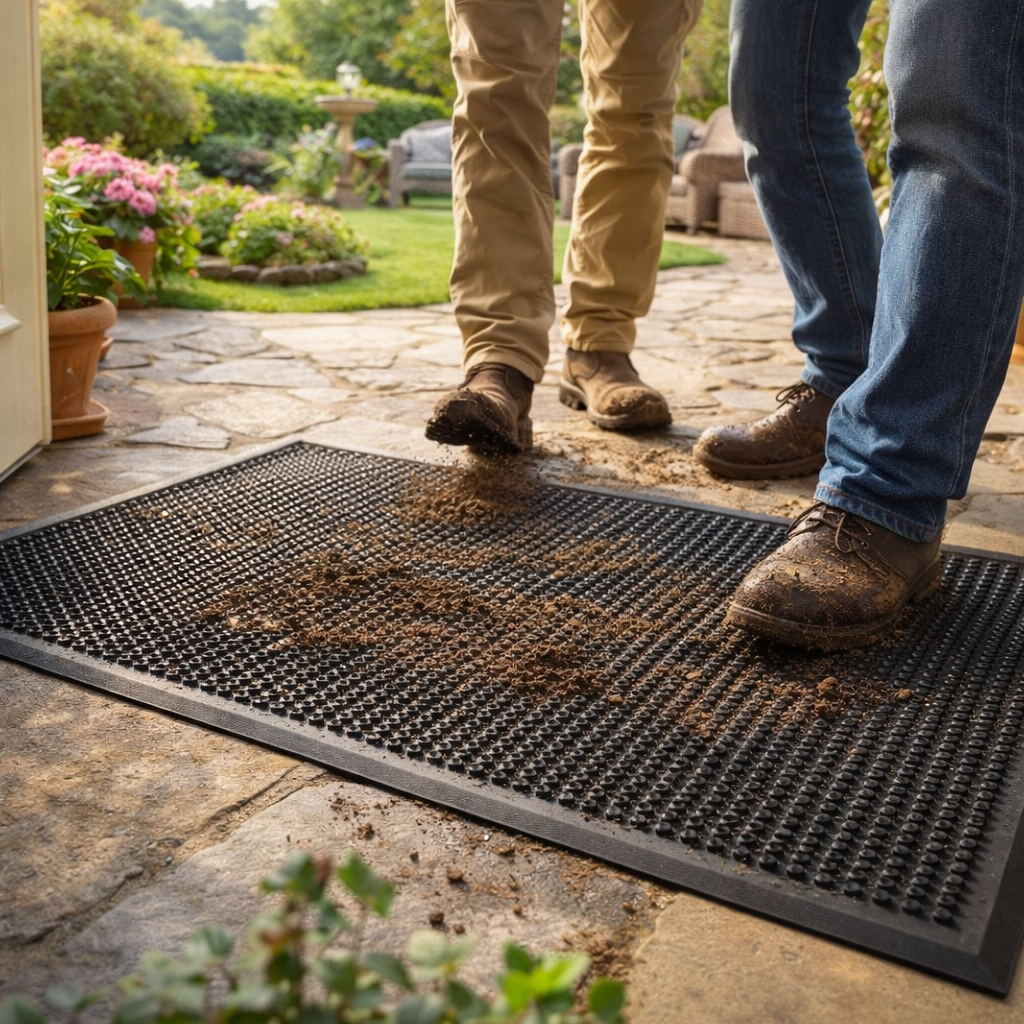 Rubber Outdoor Dirt Removal Mat – 0.9m x 1.5m – High Traction – Outdoor Use