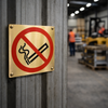 No Smoking Symbol – 140mm x 140mm – Polished Brass – Indoor Use