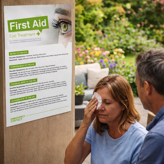 First Aid Eye Treatment Poster – 420mm x 594mm – Synthetic Paper – Indoor/Outdoor Use