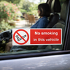 No Smoking Vehicle Sign – Self-Adhesive Vinyl – Indoor/Outdoor Use