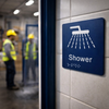 Braille Shower Sign – 150mm x 150mm – 1.5mm PVC – Indoor Use