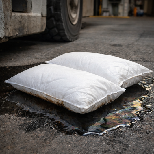 Oil Absorbent Pillows – 38cm x 23cm – 60 Litres Capacity – Industrial Use