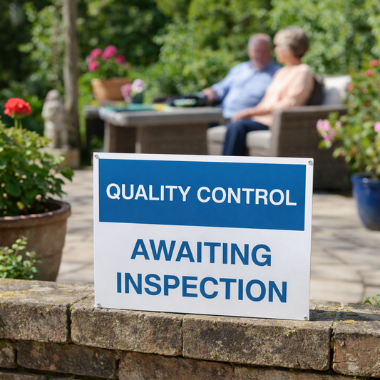 Quality Control Awaiting Inspection Sign – 400mm x 300mm – Rigid Plastic – Indoor/Outdoor Use