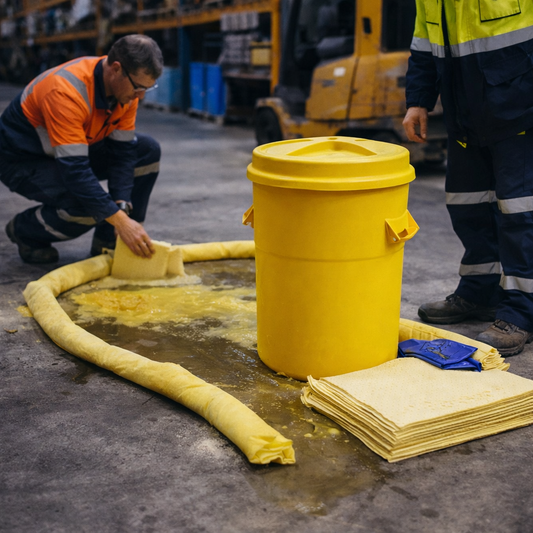 Spill Response Kit – 90 Litre Yellow Drum – High-Quality Absorbents – Industrial