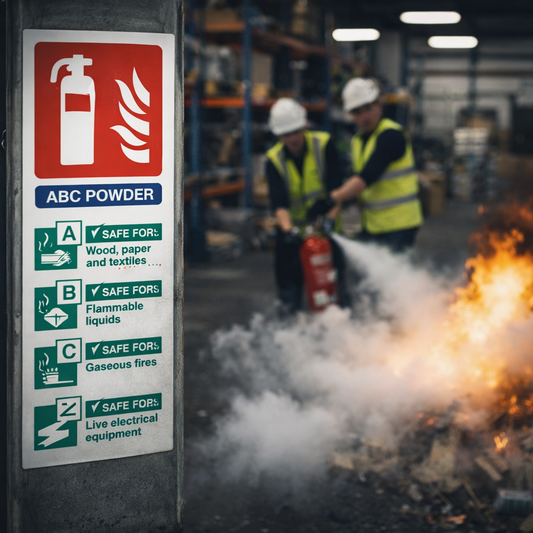 Dry Powder Fire Extinguisher Sign – Portrait – Durable – Industrial Use