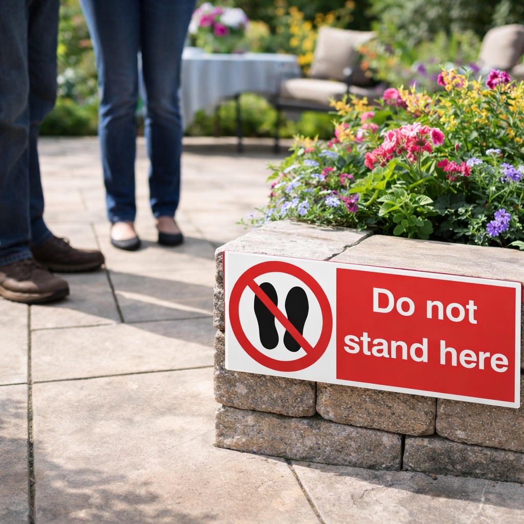 Do Not Stand Here Signs – 1mm Rigid Plastic – Indoor/Outdoor Use