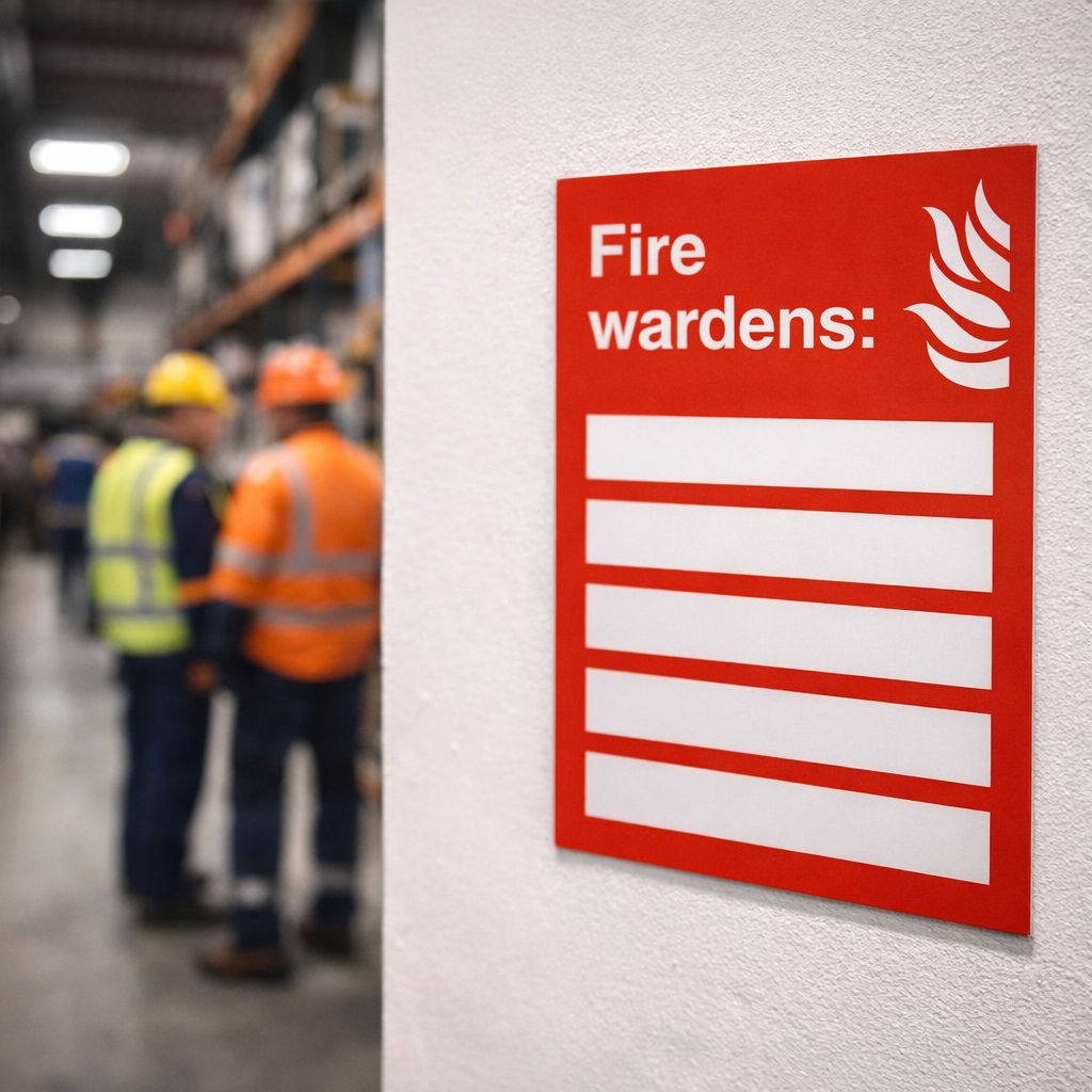 Fire Warden Sign – 215mm x 310mm – 3mm PVC – Indoor Use