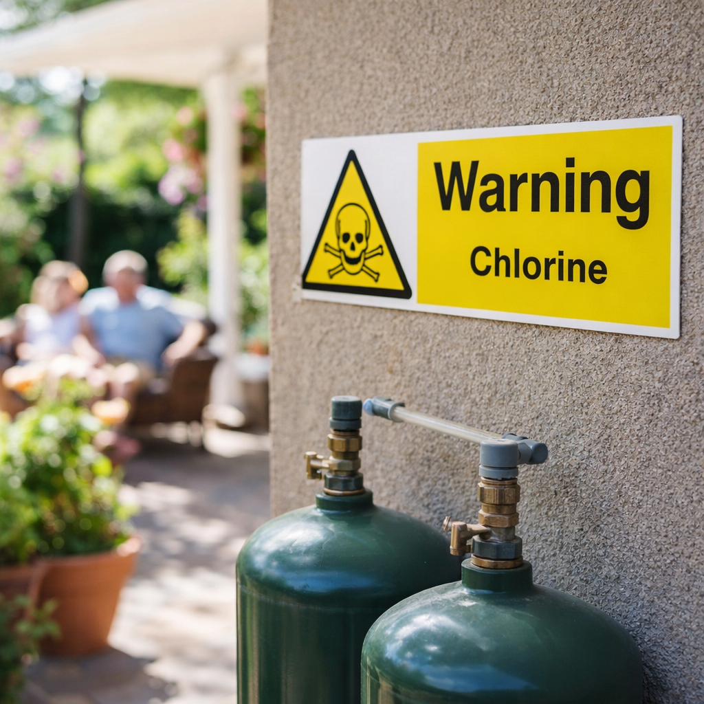 Chlorine Safety Sign – 1mm Rigid Plastic – Indoor/Outdoor Use