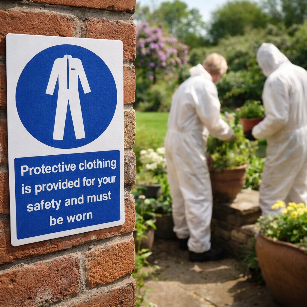 Protective Clothing Safety Sign – 1mm Rigid Plastic – Indoor/Outdoor