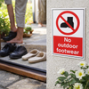No Outdoor Footwear Safety Signs – 150mm x 200mm – Rigid Plastic – Indoor/Outdoor Use
