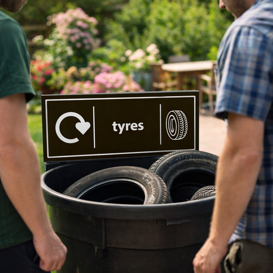 Recycling Signs – Tyres – 1mm Rigid Plastic – Indoor/Outdoor Use
