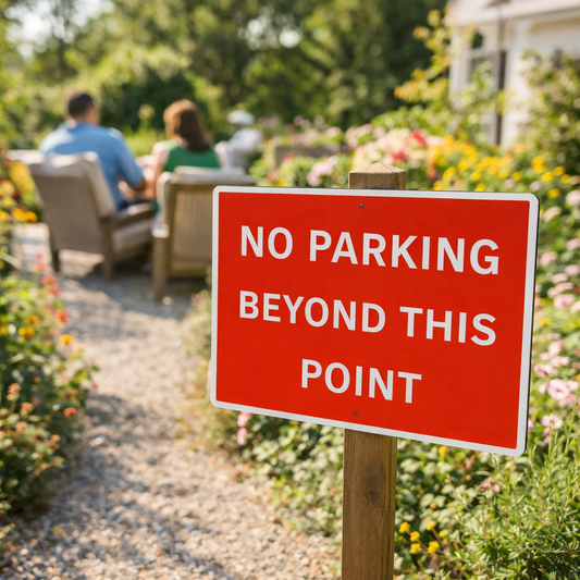 No Parking Sign – 1mm Rigid Plastic – Durable & Weather Resistant – Indoor/Outdoor Use