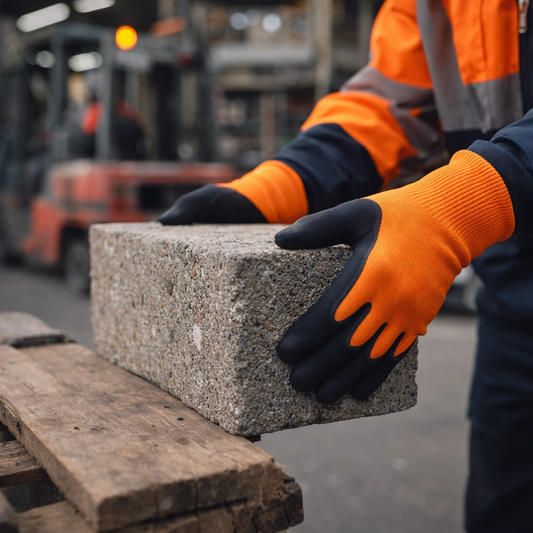 Comfort Work Gloves – Orange – Durable & Protective – Industrial Use