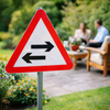 Two Way Traffic Crossing Traffic Signs – 600mm Triangle – Aluminium Composite – Outdoor Use
