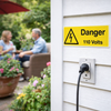 Danger 110 Volts Safety Sign – Rigid Plastic & Vinyl – Indoor/Outdoor Use