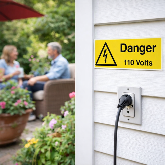 Danger 110 Volts Safety Sign – Rigid Plastic & Vinyl – Indoor/Outdoor Use