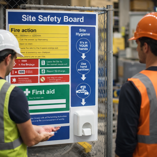 Site Safety Board – 1060mm x 1230mm – Durable Plastic – Construction & Industrial Use
