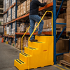 Safety Steps – Yellow – Polyethylene with Handrail – Industrial Use
