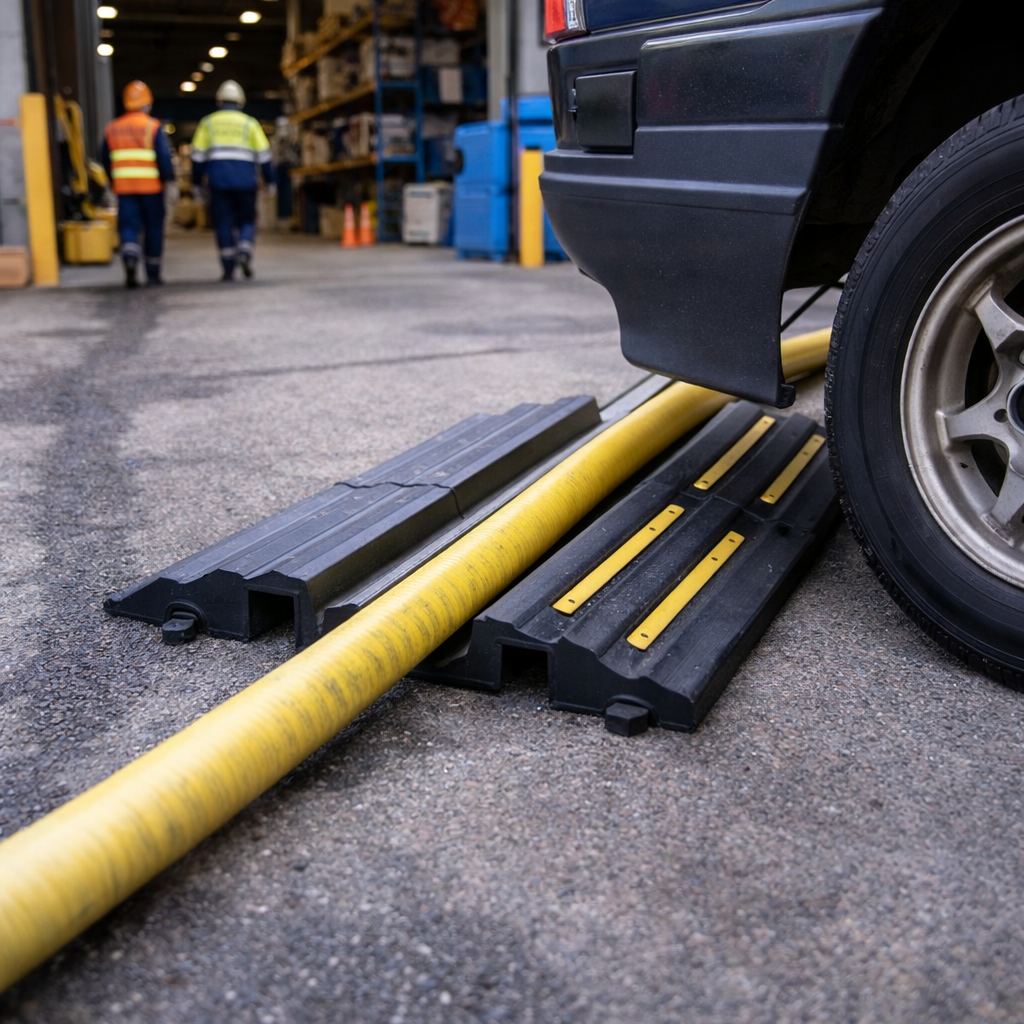 Heavy Duty Hose Ramp – 75mm Diameter – Fiber-Reinforced Rubber – Industrial