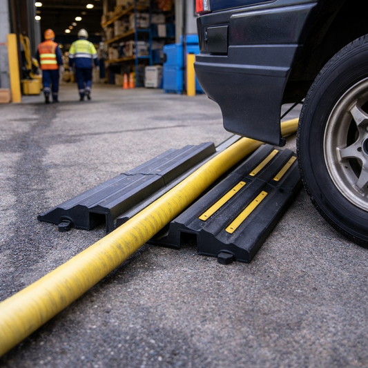 Heavy Duty Hose Ramp – 75mm Diameter – Fiber-Reinforced Rubber – Industrial