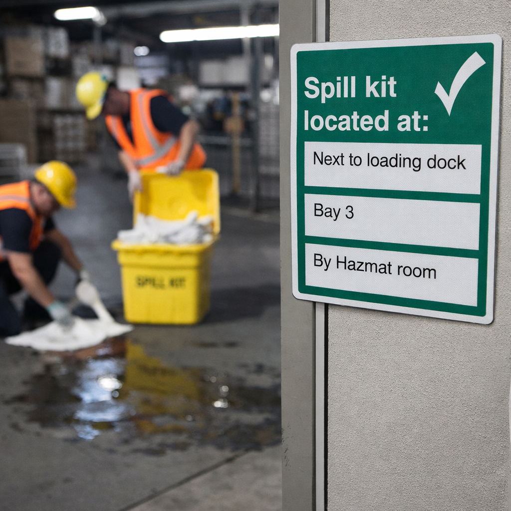 Spill Kit Safety Signs – Industrial Grade – Commercial Use