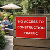 No Access Construction Sign – 600mm x 450mm – Rigid Plastic – Indoor/Outdoor Use