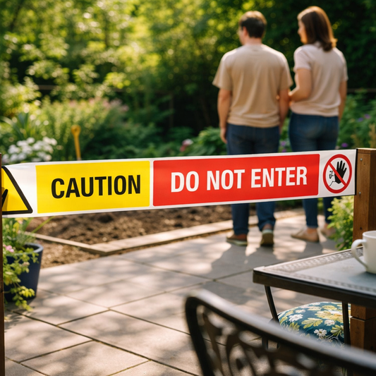 Caution Do Not Enter Barrier Tape – 75mm x 250m – Non-Adhesive Polythene – Indoor/Outdoor Use