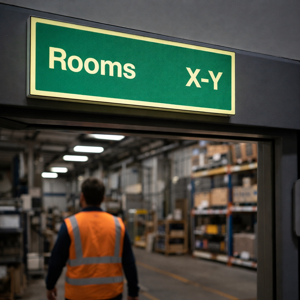 Room Number Identification Signs – 450mm x 150mm – Glow-in-the-Dark – Residential Use